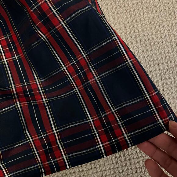 Wonder Nation Girl's Blue Silver and Red Plaid Fancy Holiday Dress - - Picture 5 of 7